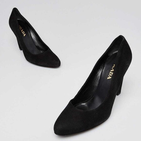Prada Black Suede Pumps Size 6/36.5 - Picture 1 of 4